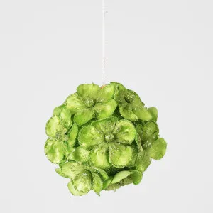 Glitter Hydrangea Bauble Green by Florabelle Living, a Christmas for sale on Style Sourcebook