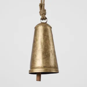 Rustic Tapered Cow Bell Large Antique Gold by Florabelle Living, a Christmas for sale on Style Sourcebook
