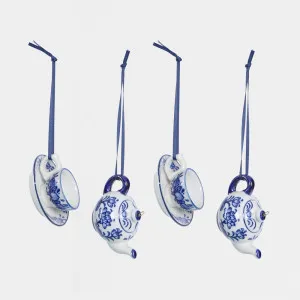 Porcelain Teapot & Teacup Decorations - Set of 4 by Florabelle Living, a Christmas for sale on Style Sourcebook