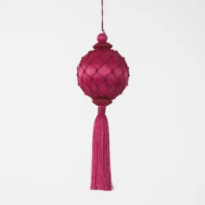 Silk Lattice Tassel Decoration Fuchsia & Red by Florabelle Living, a Christmas for sale on Style Sourcebook