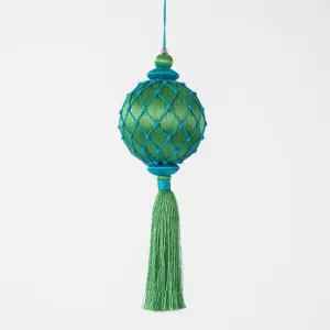 Silk Lattice Tassel Decoration Blue & Green by Florabelle Living, a Christmas for sale on Style Sourcebook