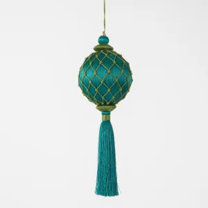 Silk Lattice Tassel Decoration Emerald Green by Florabelle Living, a Christmas for sale on Style Sourcebook