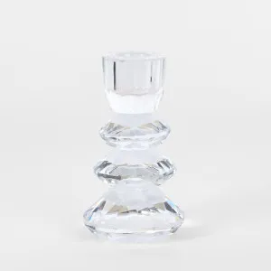 Lustre Glass Cut Candle Holder Clear by Florabelle Living, a Statues & Ornaments for sale on Style Sourcebook
