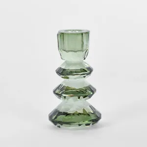 Lustre Glass Cut Candle Holder Green by Florabelle Living, a Statues & Ornaments for sale on Style Sourcebook