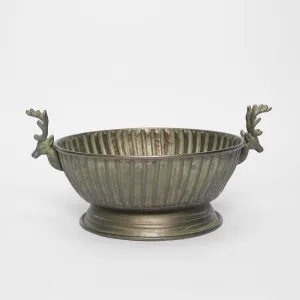 Antiqued Verdigris Reindeer Bowl by Florabelle Living, a Statues & Ornaments for sale on Style Sourcebook