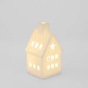 Light Up Porcelain House w. Chimney White X Small by Florabelle Living, a Christmas for sale on Style Sourcebook