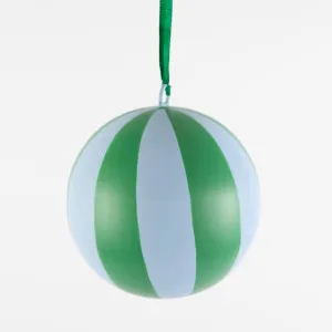 La Dolce Vita Striped Iron Bauble Small Green by Florabelle Living, a Christmas for sale on Style Sourcebook