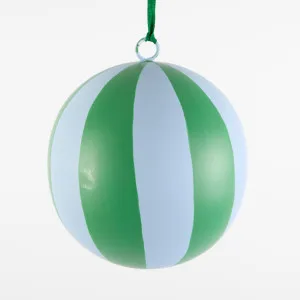 La Dolce Vita Striped Iron Bauble Large Green by Florabelle Living, a Christmas for sale on Style Sourcebook