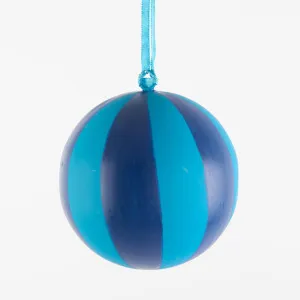 La Dolce Vita Striped Iron Bauble Small Blue by Florabelle Living, a Christmas for sale on Style Sourcebook