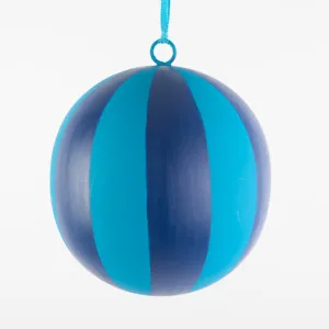 La Dolce Vita Striped Iron Bauble Large Blue by Florabelle Living, a Christmas for sale on Style Sourcebook