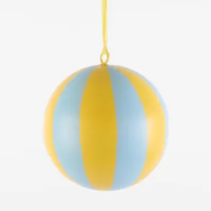 La Dolce Vita Striped Iron Bauble Small Yellow by Florabelle Living, a Christmas for sale on Style Sourcebook