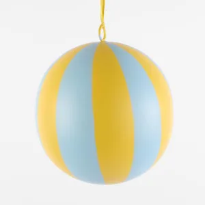 La Dolce Vita Striped Iron Bauble Large Yellow by Florabelle Living, a Christmas for sale on Style Sourcebook