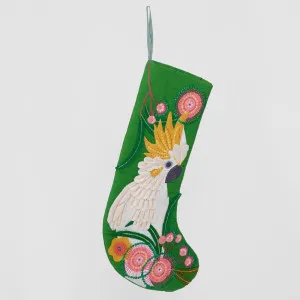 Yellow Cockatoo Stocking Green by Florabelle Living, a Christmas for sale on Style Sourcebook