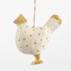 Mache Gold Spotty Chicken Tree Decoration by Florabelle Living, a Christmas for sale on Style Sourcebook
