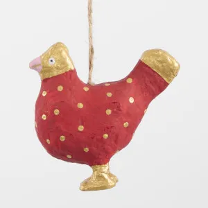 Mache Spotty Chicken Tree Decoration Red by Florabelle Living, a Christmas for sale on Style Sourcebook