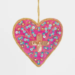 La Dolce Vita Fuchisa Heart Tree Decoration by Florabelle Living, a Christmas for sale on Style Sourcebook