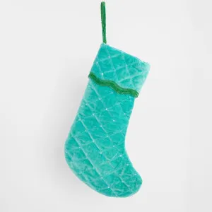 La Dolce Vita Aqua & Green Stocking by Florabelle Living, a Christmas for sale on Style Sourcebook