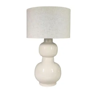 Candice Cream Table Lamp & Linen Shade by Florabelle Living, a Table & Bedside Lamps for sale on Style Sourcebook