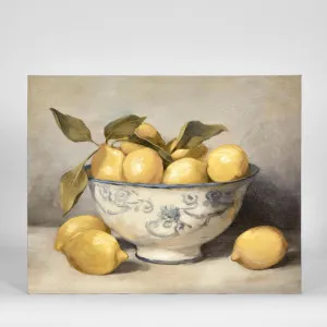 Lemons In Blue Bowl Wall Art by Florabelle Living, a Prints for sale on Style Sourcebook