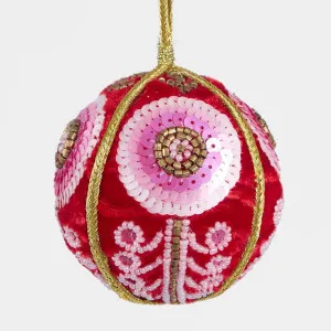 Velvet Scroll Bauble Red by Florabelle Living, a Christmas for sale on Style Sourcebook