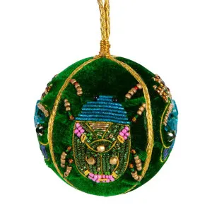 Velvet Jewelles Beatle Bauble Emerald Green by Florabelle Living, a Christmas for sale on Style Sourcebook