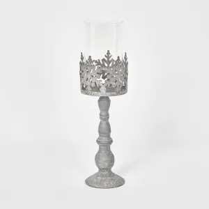 Snow Candle Holder Zinc by Florabelle Living, a Christmas for sale on Style Sourcebook