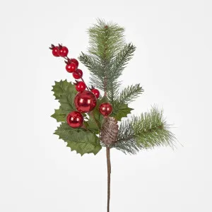 Pinecone Red Bauble & Holly Leaf by Florabelle Living, a Plants for sale on Style Sourcebook