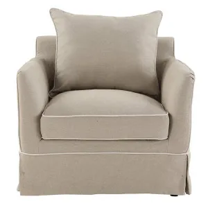 Noosa Hamptons Armchair Natural W/White Piping by Florabelle Living, a Chairs for sale on Style Sourcebook