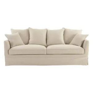 Noosa Hamptons 3 Seat Sofa Beige Linen Blend by Florabelle Living, a Sofas for sale on Style Sourcebook
