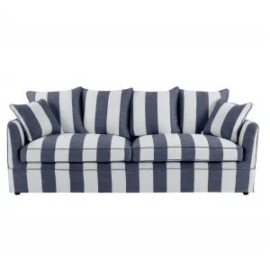 Noosa Hamptons 3 Seat Queen Sofa Bed Denim/Cream Stripe by Florabelle Living, a Sofas for sale on Style Sourcebook