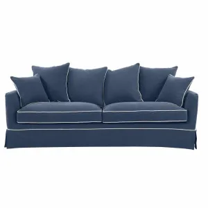 Noosa Hamptons 3 Seat Queen Sofa Bed Navy W/White Piping by Florabelle Living, a Sofas for sale on Style Sourcebook