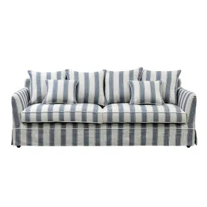 Noosa Hamptons 3 Seat Queen Sofa Bed Sky Blue Stripe by Florabelle Living, a Sofas for sale on Style Sourcebook