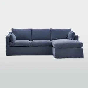 Clovelly 3 Seater Right Chaise Sofa Navy by Florabelle Living, a Sofas for sale on Style Sourcebook