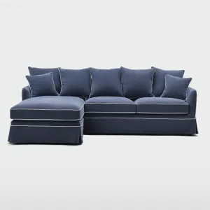 Noosa 3 Seater Left Chaise Sofa Navy by Florabelle Living, a Sofas for sale on Style Sourcebook