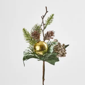 Gold Bauble with Pine & Berry 23CM by Florabelle Living, a Plants for sale on Style Sourcebook