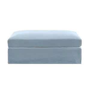 Marbella Ottoman Beach W/White Piping by Florabelle Living, a Stools for sale on Style Sourcebook