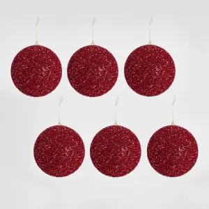 Tinsel Bauble Red - Set of 6 by Florabelle Living, a Christmas for sale on Style Sourcebook