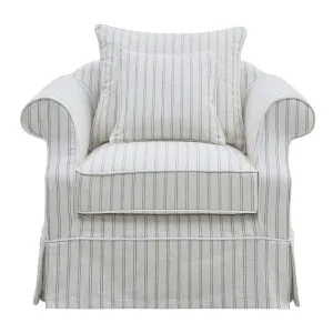 Avalon Hamptons Armchair Stone Stripe by Florabelle Living, a Chairs for sale on Style Sourcebook