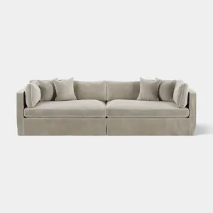 Marbella 4 Seat Sofa Natural with White Piping by Florabelle Living, a Sofas for sale on Style Sourcebook