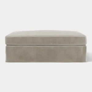 Marbella Ottoman Natural with White Piping by Florabelle Living, a Stools for sale on Style Sourcebook