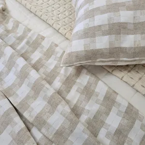 Isla Jacquard Linen Cotton Throw 150x200cm - Natural | Off White by null, a Cushions, Decorative Pillows for sale on Style Sourcebook