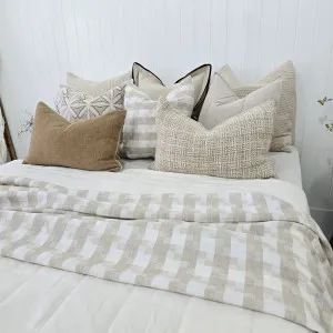 Isla Jacquard Linen Cotton Massive Bedcover Blanket 200x230cm - Natural | Off White by null, a Cushions, Decorative Pillows for sale on Style Sourcebook