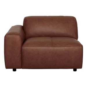 Harry Sofa End LHF in Urbane Leather Dark Brown by OZ Design, a Sofas for sale on Style Sourcebook
