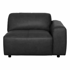 Harry Sofa End RHF in Urbane Leather Black by OZ Design, a Sofas for sale on Style Sourcebook