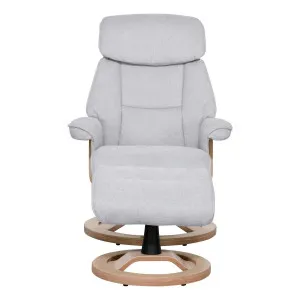 Reggie Recliner Chair + Ottoman in Belfast Grey / Natural Leg by OzDesignFurniture, a Chairs for sale on Style Sourcebook