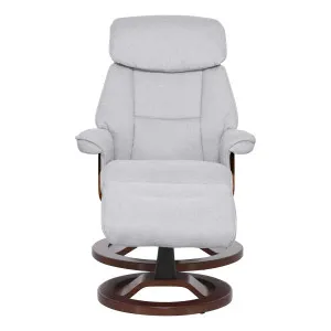 Reggie Recliner Chair + Ottoman in Belfast Grey / Natural Leg by OzDesignFurniture, a Chairs for sale on Style Sourcebook