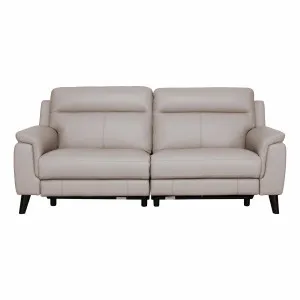 Forbes 3 Seater Recliner Sofa in Leather Light Mocha by OzDesignFurniture, a Sofas for sale on Style Sourcebook