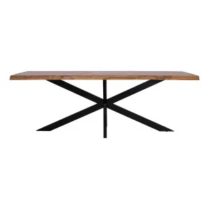 Draper Live Edge Dining Table 180cm in Acacia / Black by OzDesignFurniture, a Dining Tables for sale on Style Sourcebook