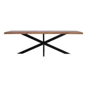 Draper Live Edge Dining Table 210cm in Acacia / Black by OzDesignFurniture, a Dining Tables for sale on Style Sourcebook