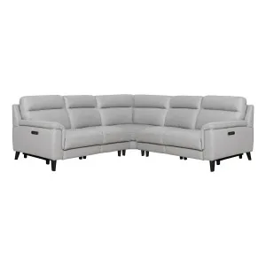 Forbes Modular Recliner Sofa in Leather Pewter by OZ Design, a Sofas for sale on Style Sourcebook
